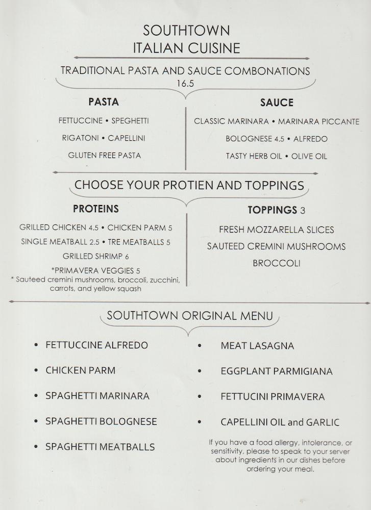 Southtown Pizzeria , Italian Cuisine Menu image 1